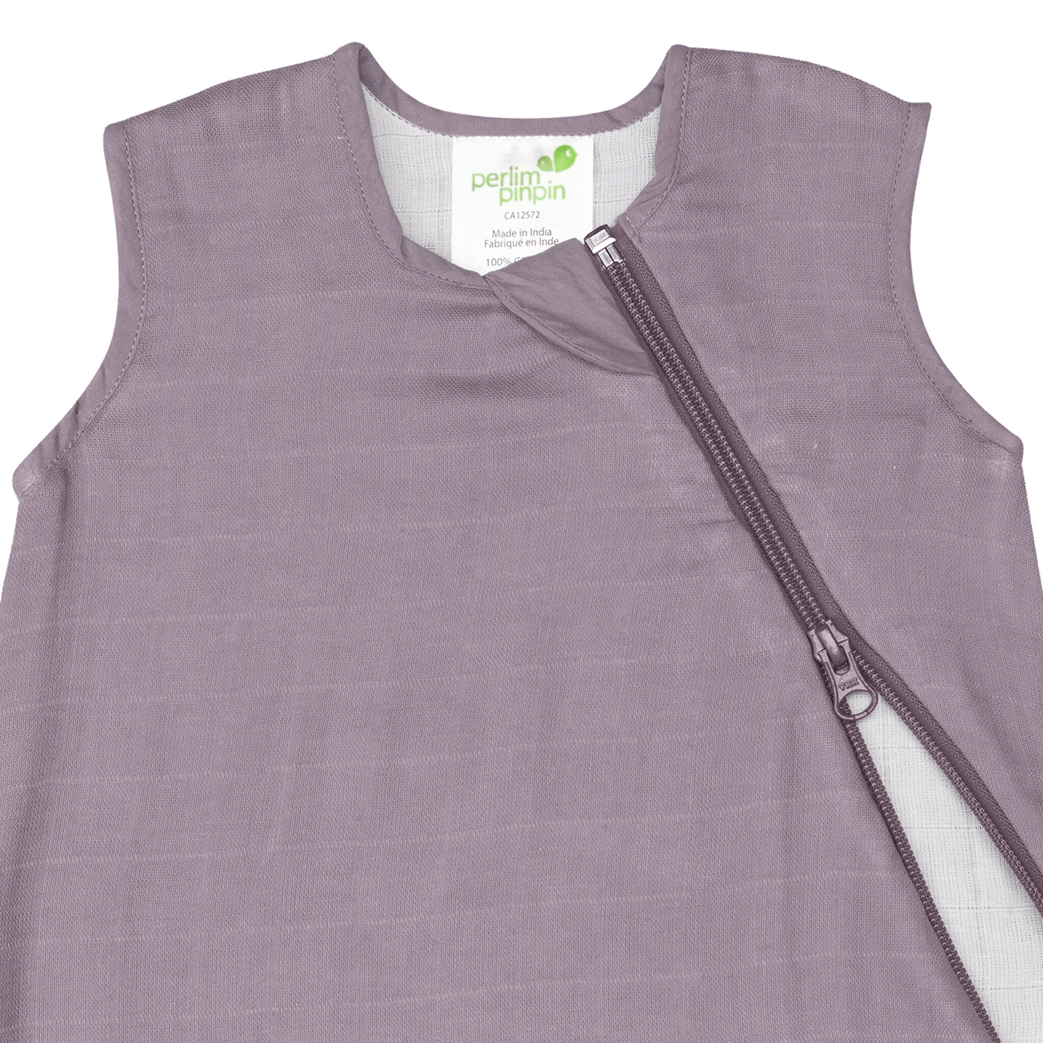 Cotton muslin sleep sack - Plum (0.7 tog)