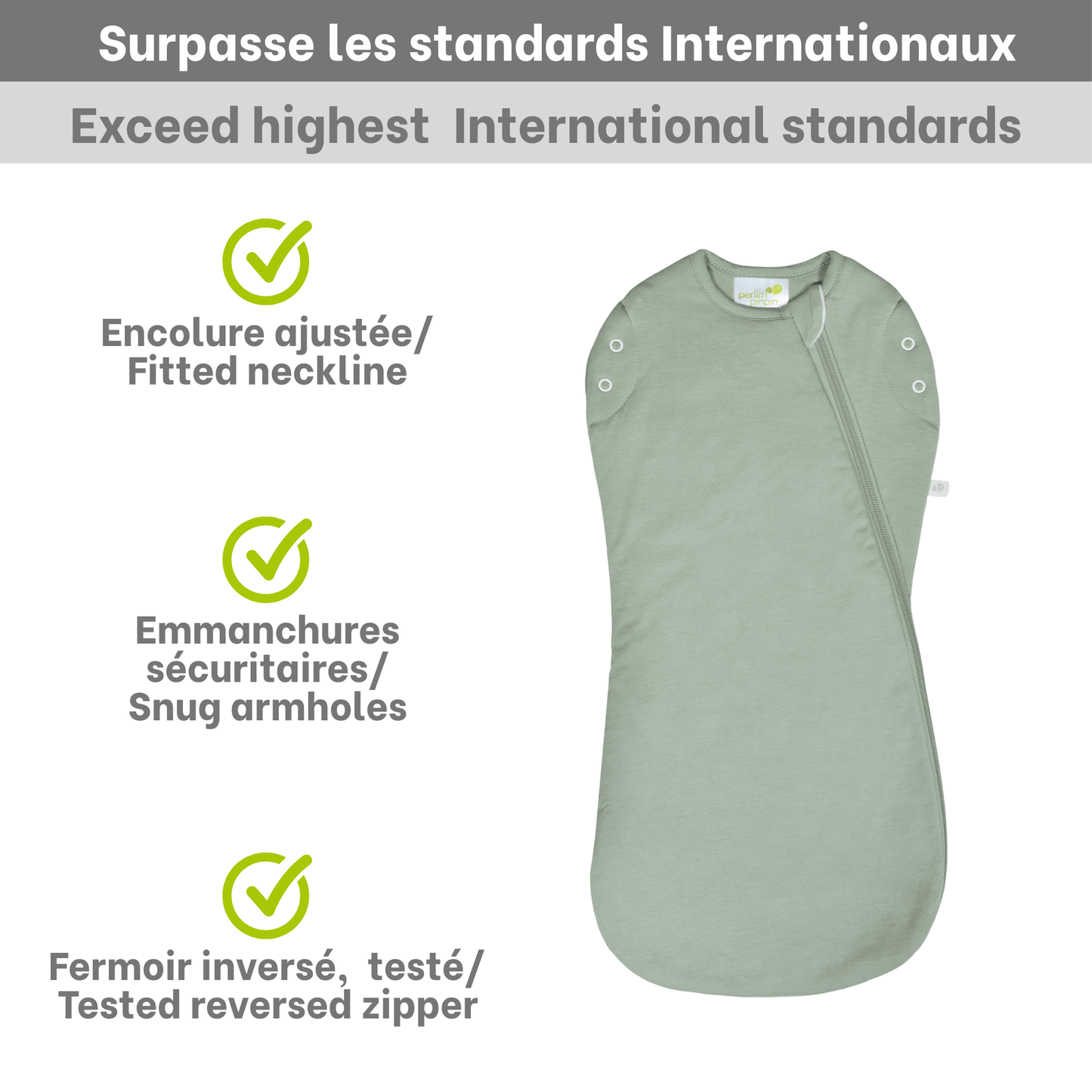 Bamboo newborn sleep sack - Moss Green (1.0 tog)
