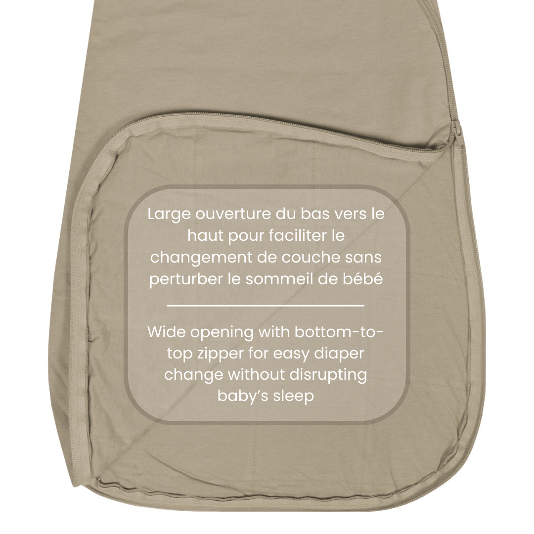 Quilted bamboo sleep sack - Taupe (1.0 tog)