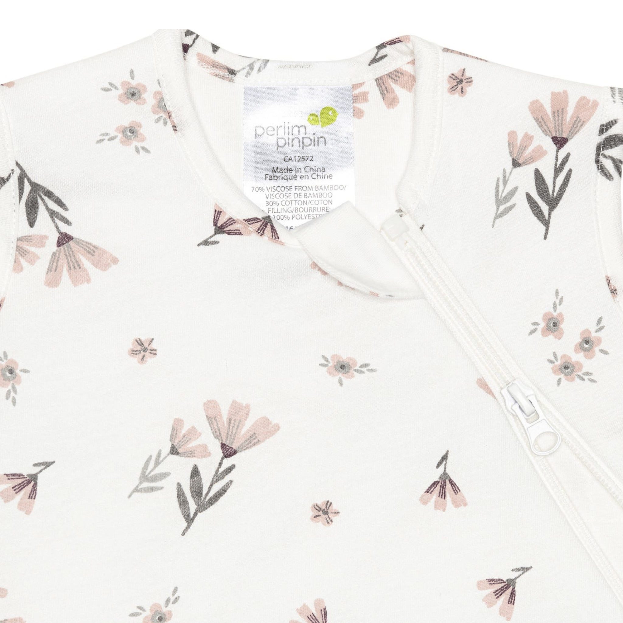 Bamboo newborn sleep sack - Watercolor Flowers (1.0 tog)