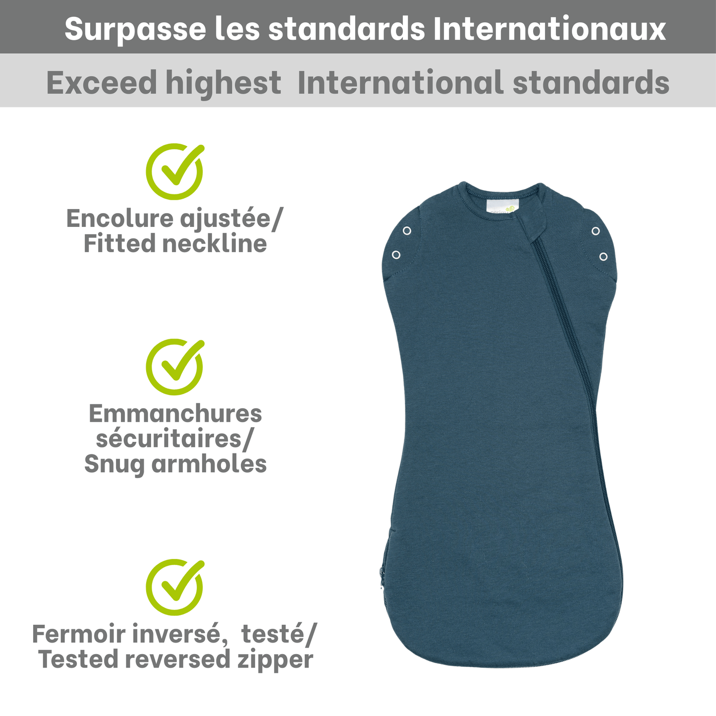 Bamboo newborn sleep sack - Denim (1.0 tog)