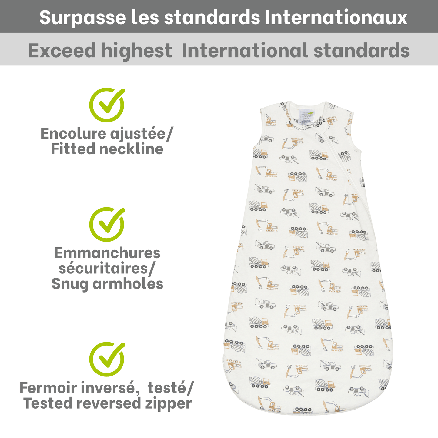 Quilted bamboo sleep bag - Construction (2.5 togs)