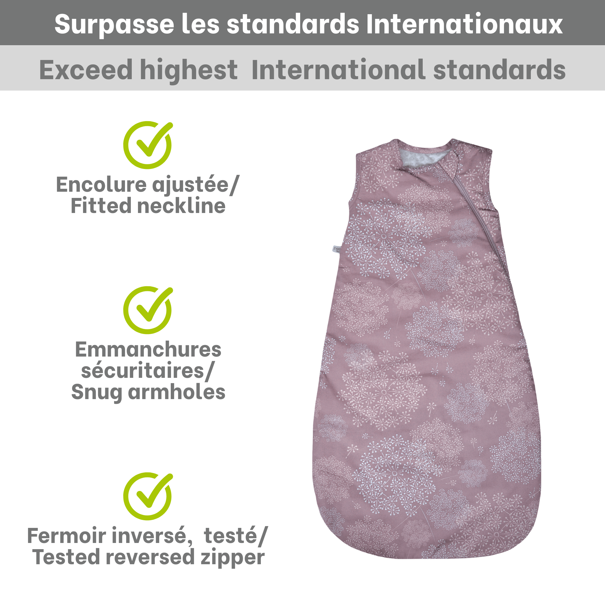 Woven cotton sleep sack - Plum dandelions (2.0 togs)