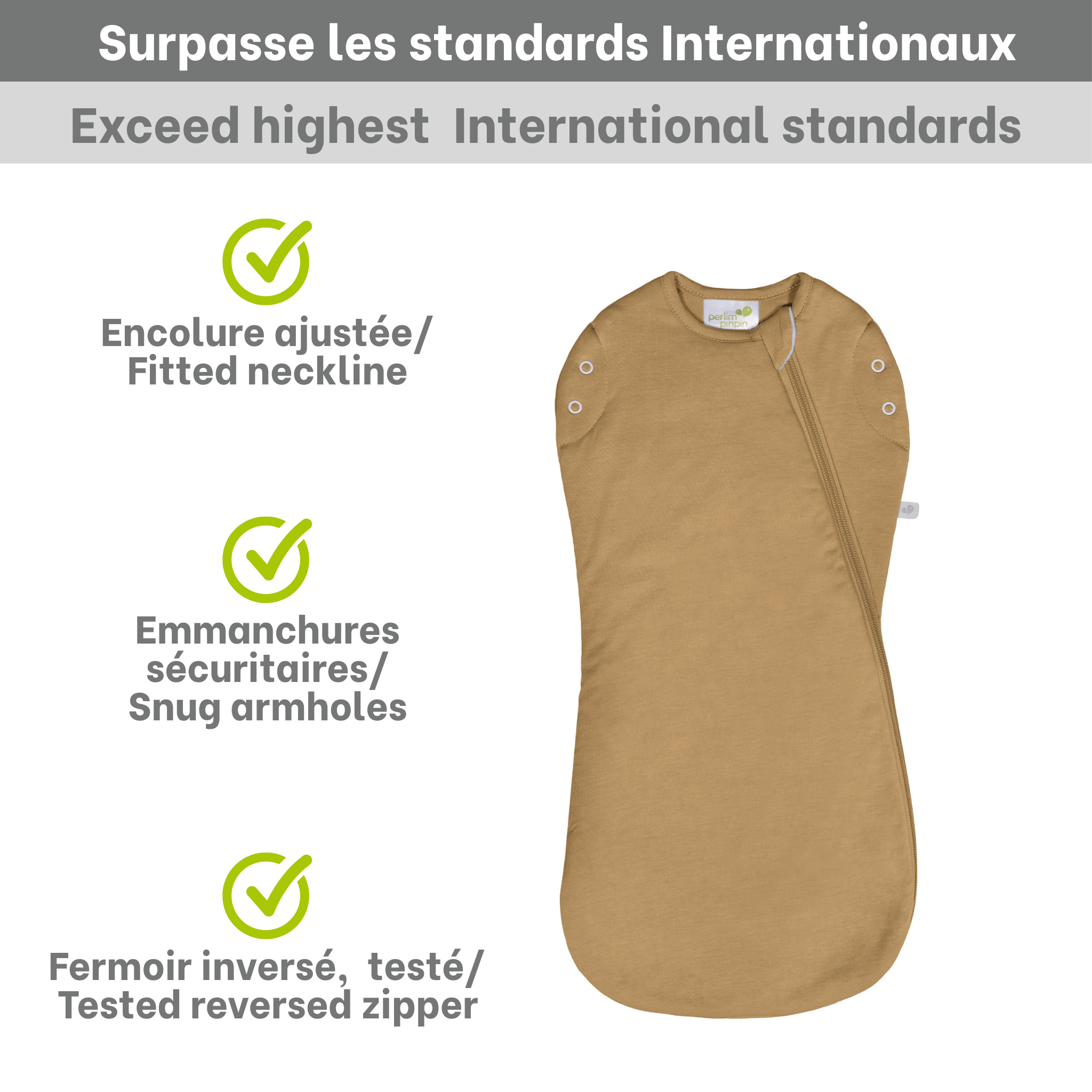 Bamboo newborn sleep sack - Honey (1.0 tog)