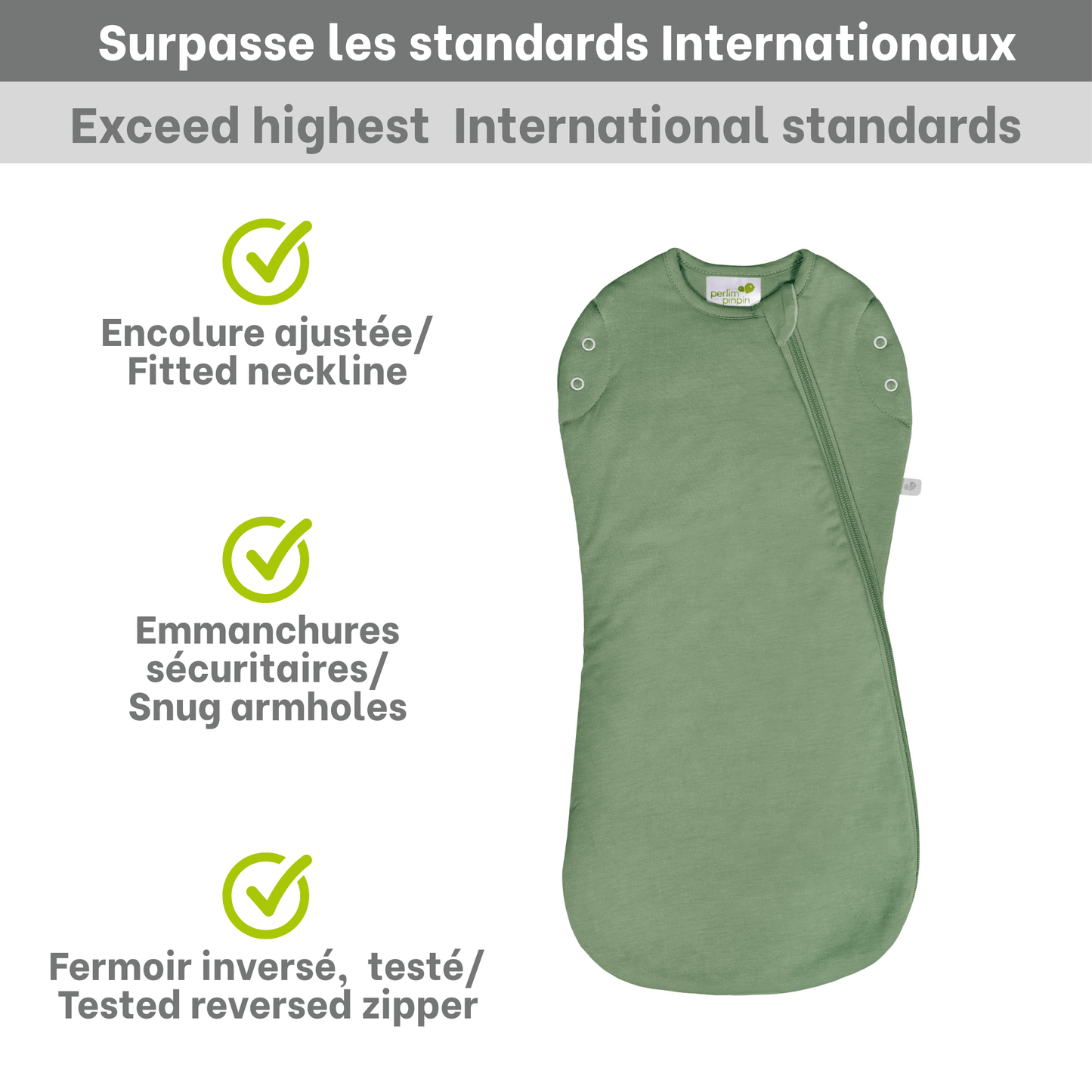 Bamboo newborn sleep sack - Hunter Green (1.0 tog)