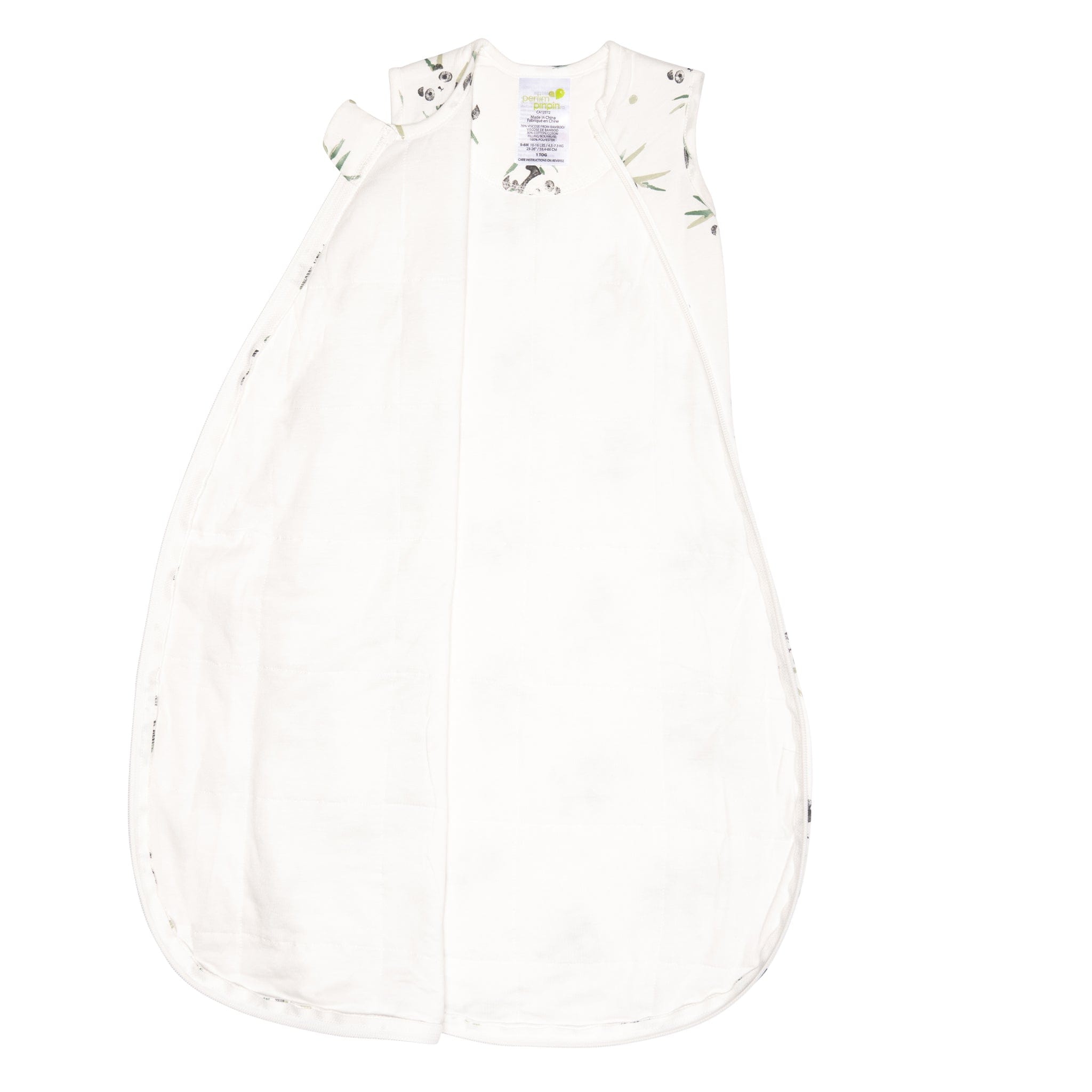 Quilted bamboo sleep sack - Pandas (1.0 tog)