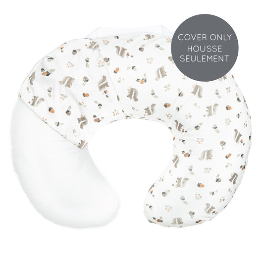 Housse de coussin d'allaitement en bambou – Écureuils (HOUSSE SEULEMENT)