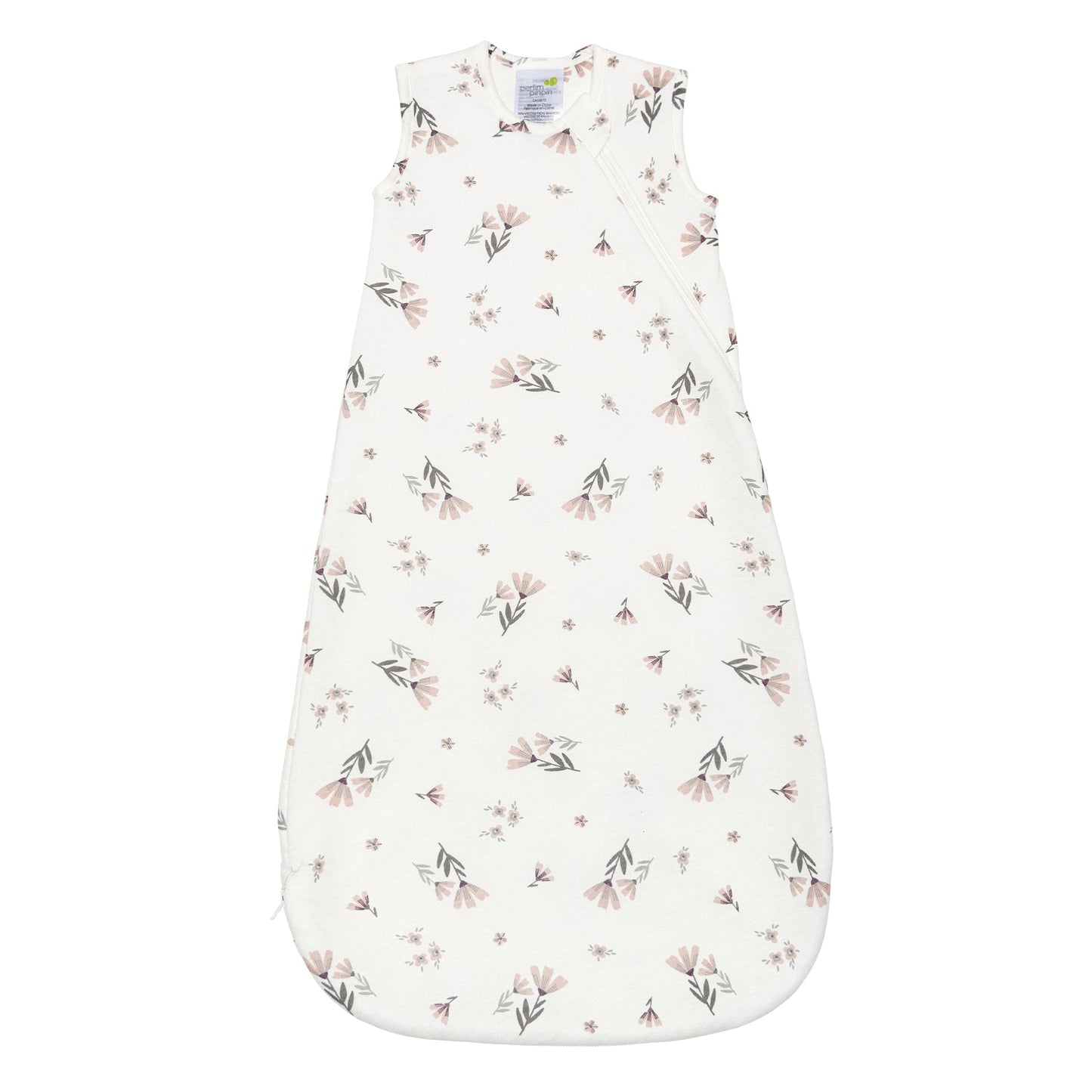 Quilted bamboo sleep sack - Watercolor Flowers (2.5 togs)
