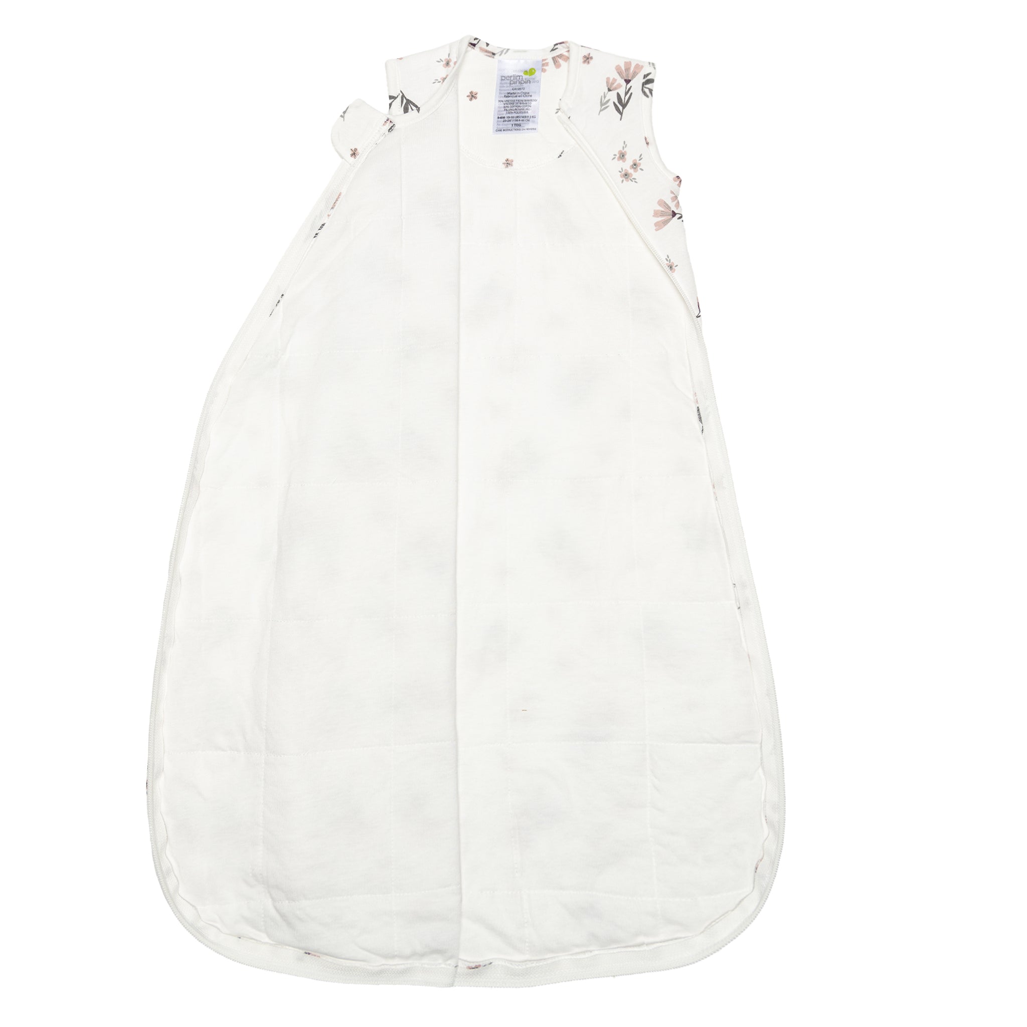 Quilted bamboo sleep sack - Watercolor Flowers (2.5 togs)