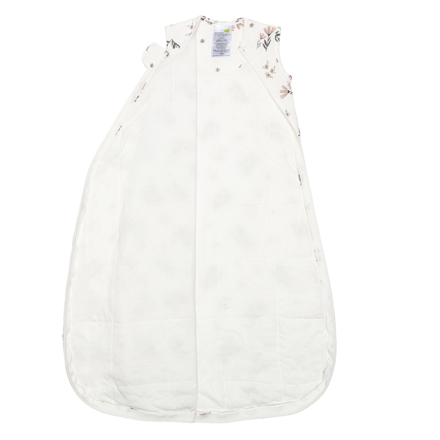 Quilted bamboo sleep sack - Watercolor Flowers (2.5 togs)