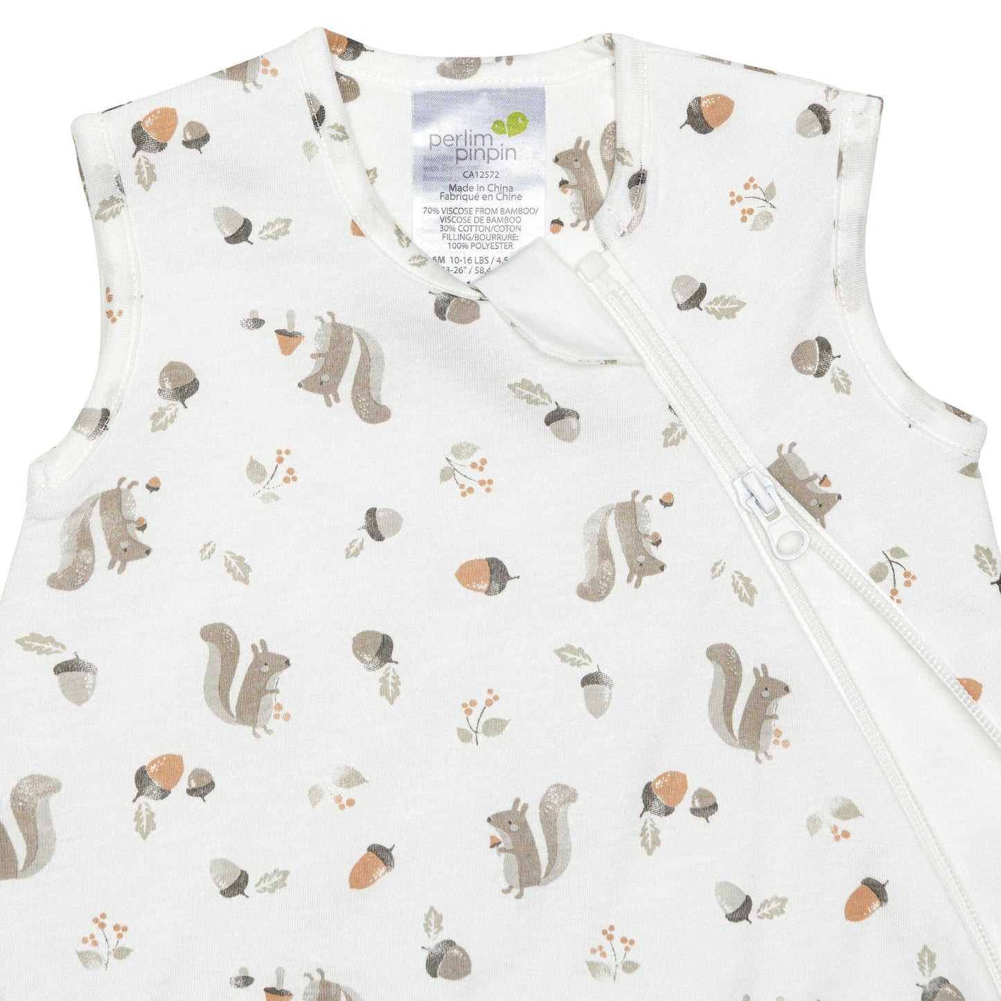 Quilted bamboo sleep bag - Squirrel (2.5 togs)