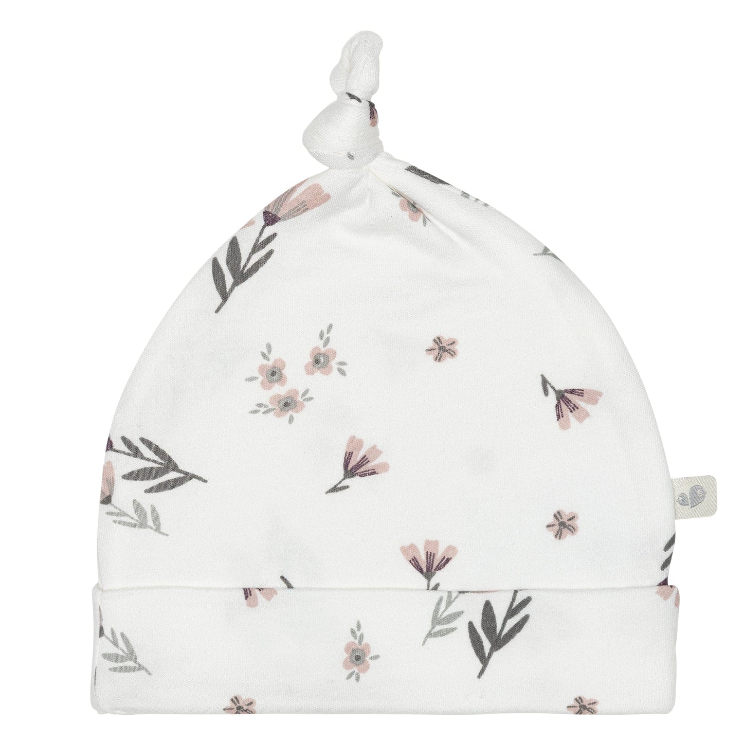 Bonnet pour bébé en bambou - Fleurs aquarelle