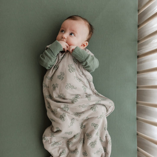 Quilted bamboo sleep sack - Tractors (2.5 tog)