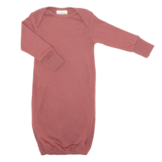 Bamboo newborn sleep gown - Raspberry