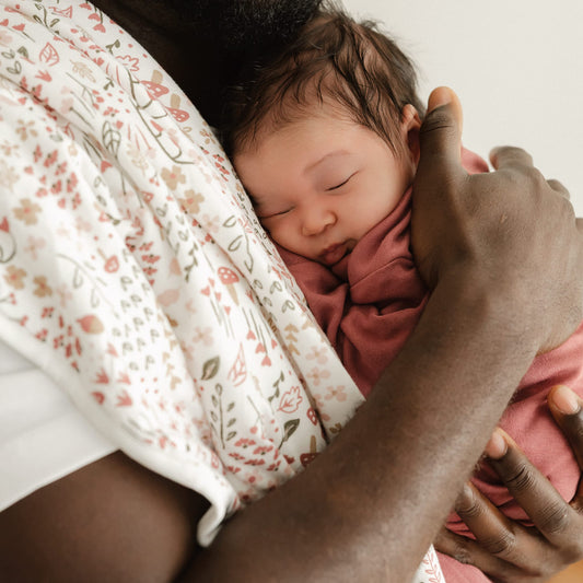 Bamboo newborn sleep gown - Raspberry