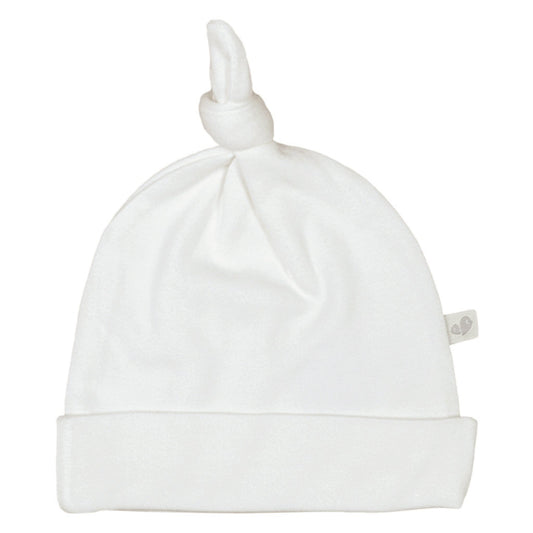 Bonnet à noeud bambou pour nouveau-né - ivoire