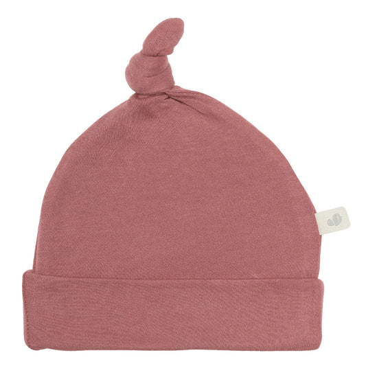 Newborn bamboo knotted hat - Raspberry
