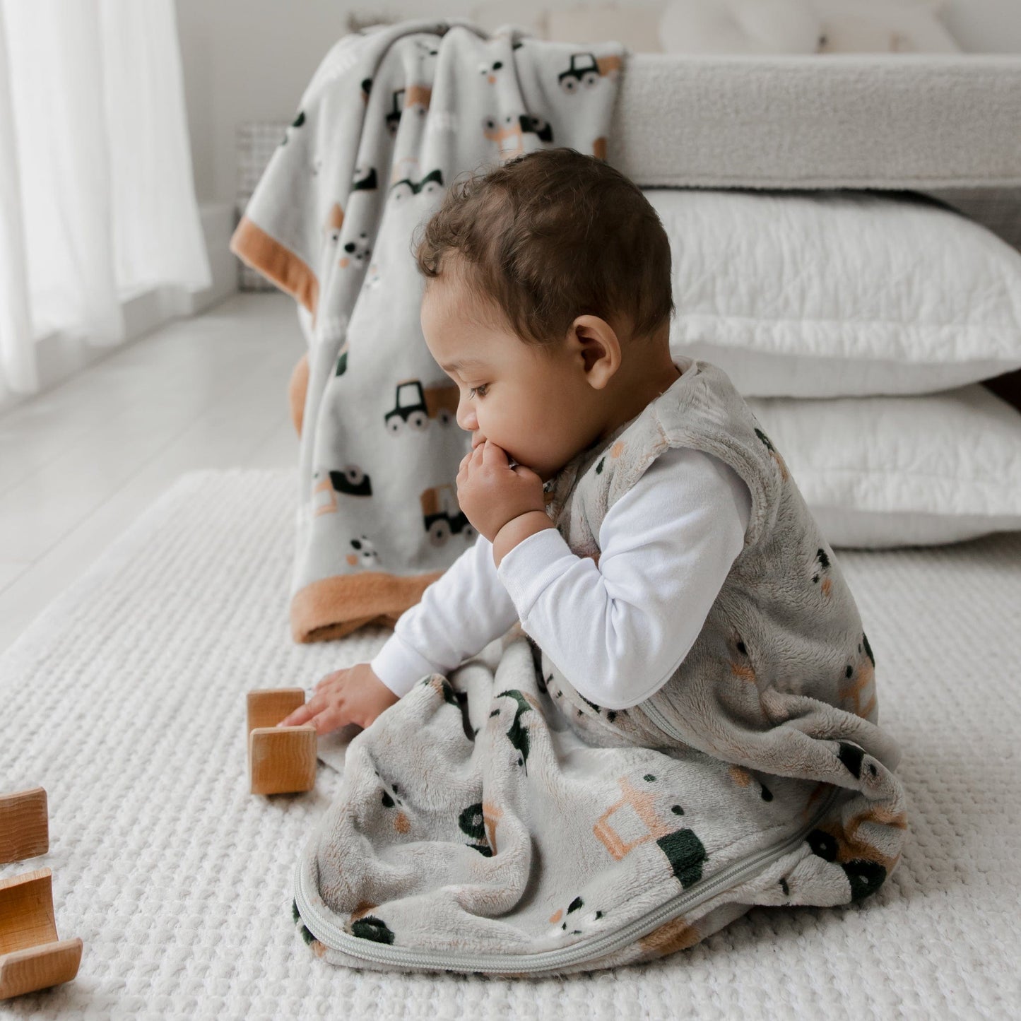 Plush blanket - Tractors