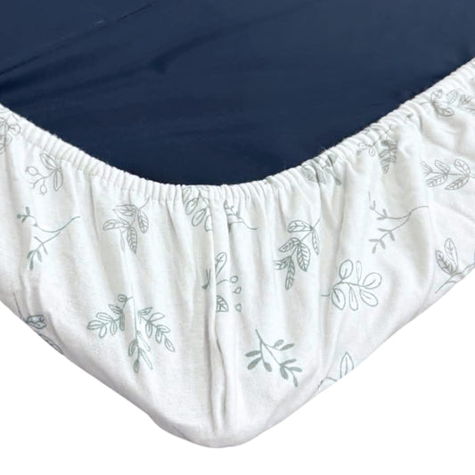 Flannel playpen fitted sheet - Foliage