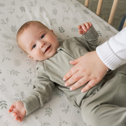 Flannel Crib Fitted Sheet - Foliage
