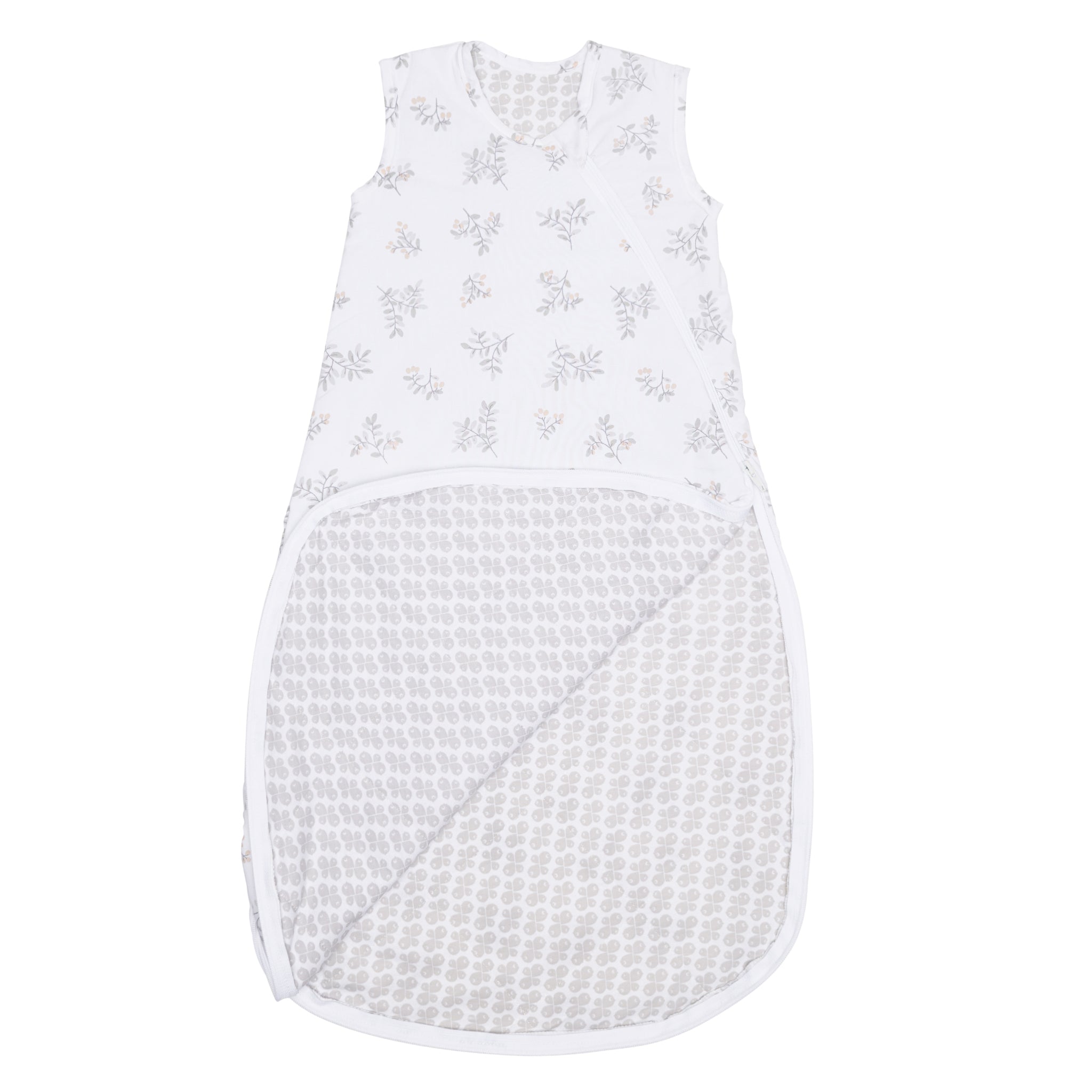 Woven cotton sleep bag - Leaves (2.0 togs)
