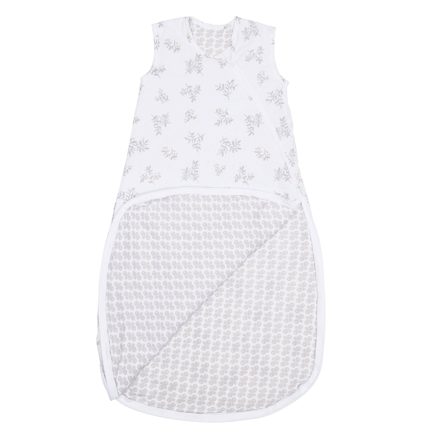 Woven cotton sleep bag - Leaves (2.0 togs)