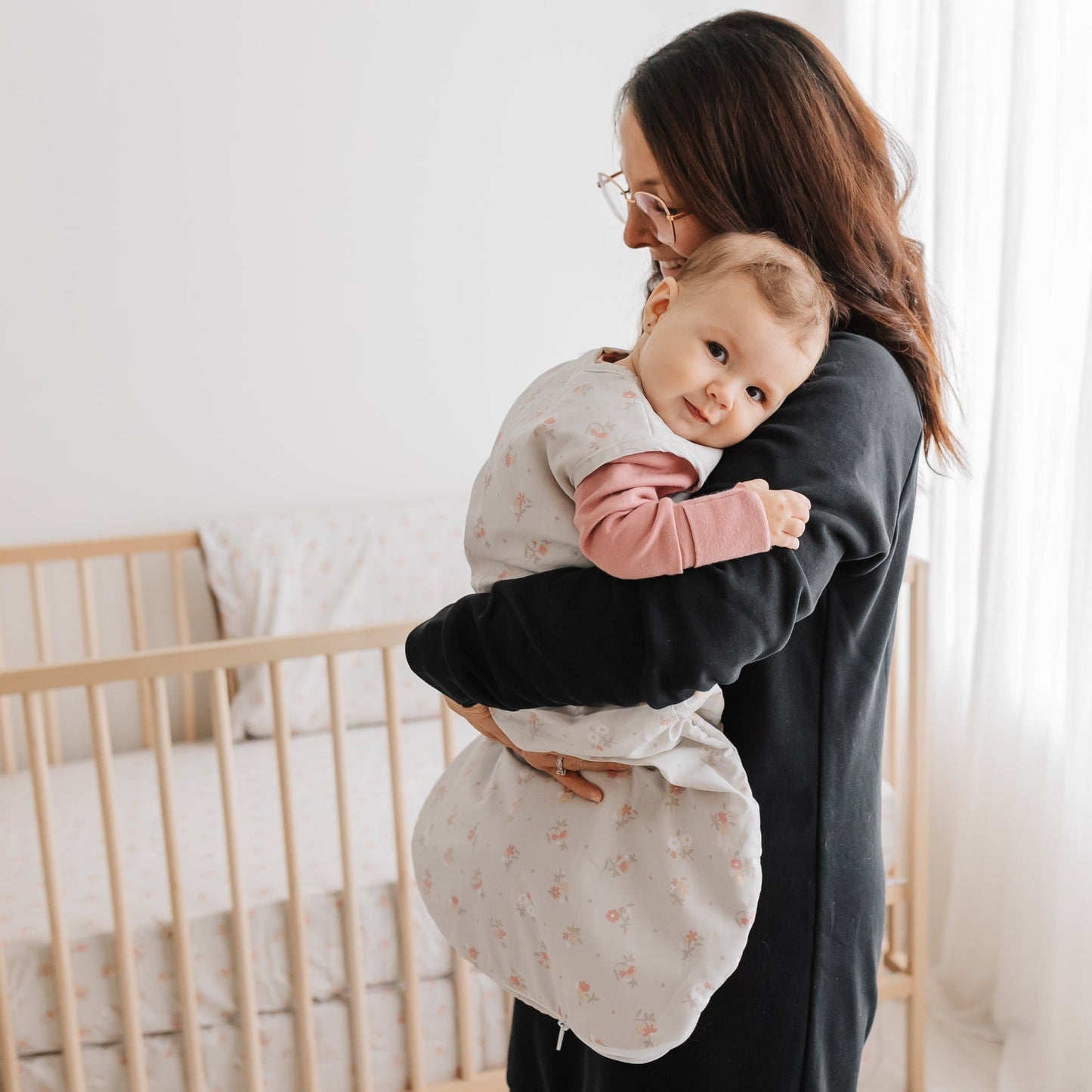 Woven cotton sleep bag - Flowers (2.0 togs)