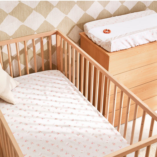 Crib fitted sheet - Flowers