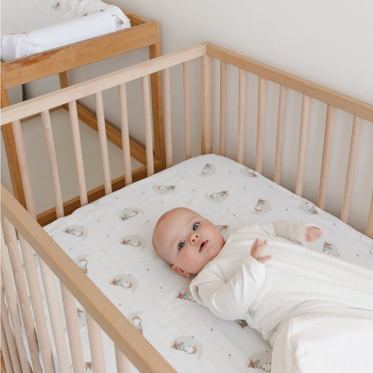Crib fitted sheet - Owls