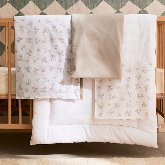 4 pieces crib set - Leaves