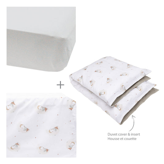 4 pieces crib set - Owls