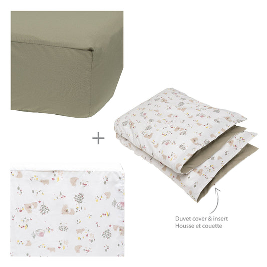 4 pieces crib set - Bears