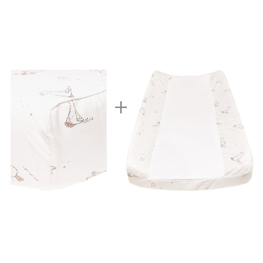 Change pad cover & fitted sheet set - Goose