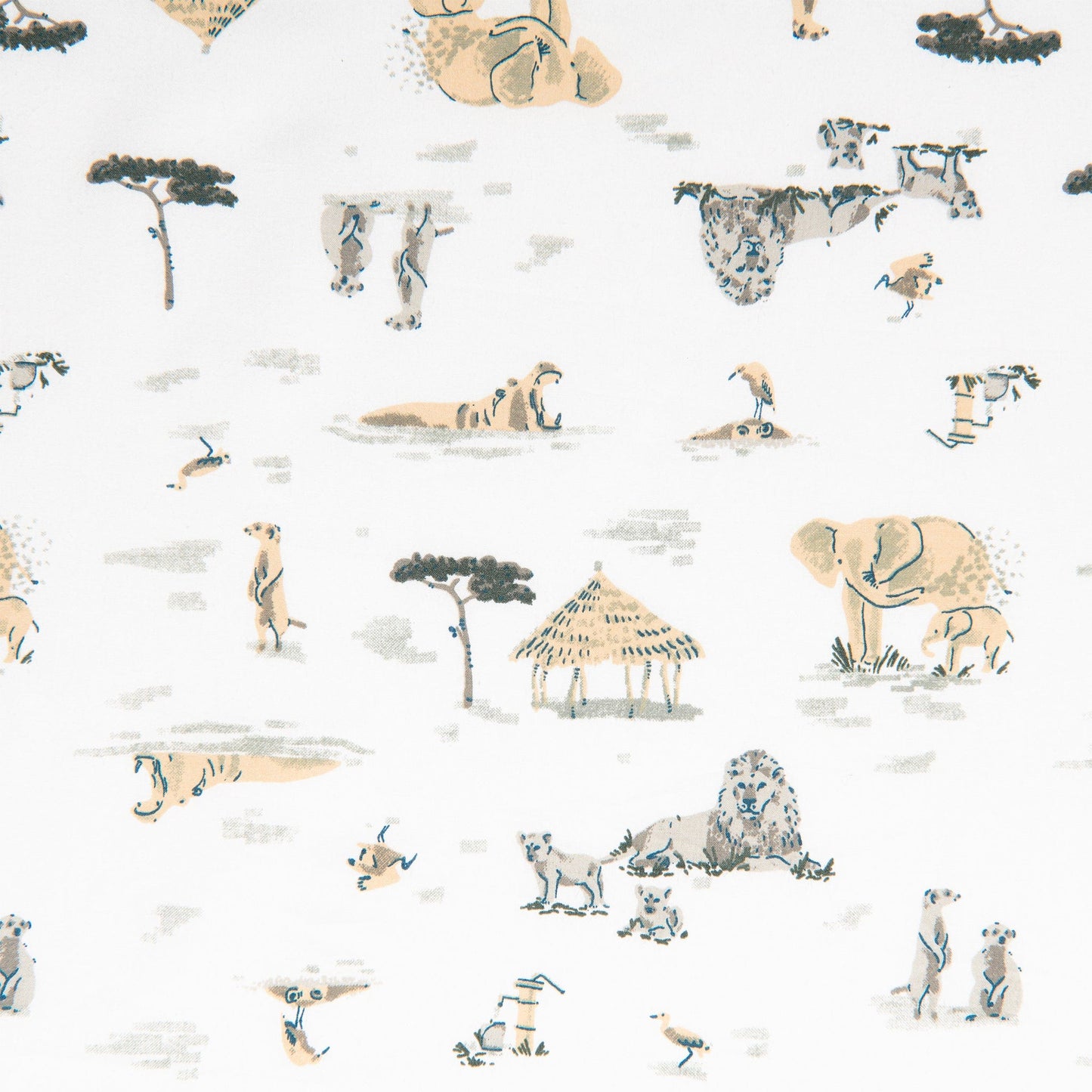 Cotton nursing pillow cover - Safari (COVER ONLY)