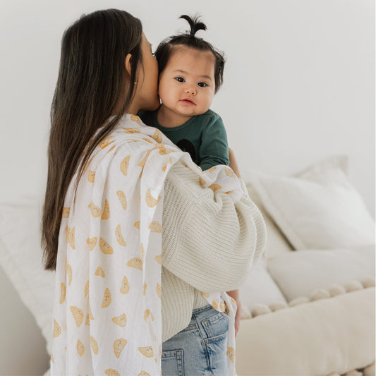 Cotton muslin swaddle - Croissants