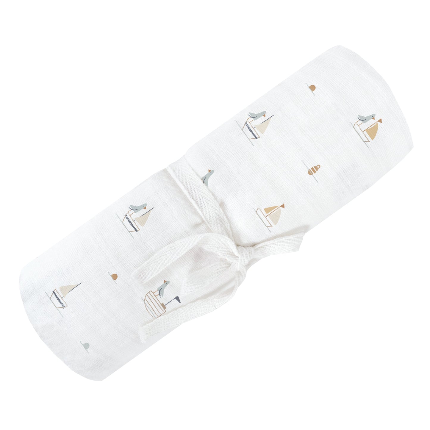 Cotton muslin swaddle - Boats