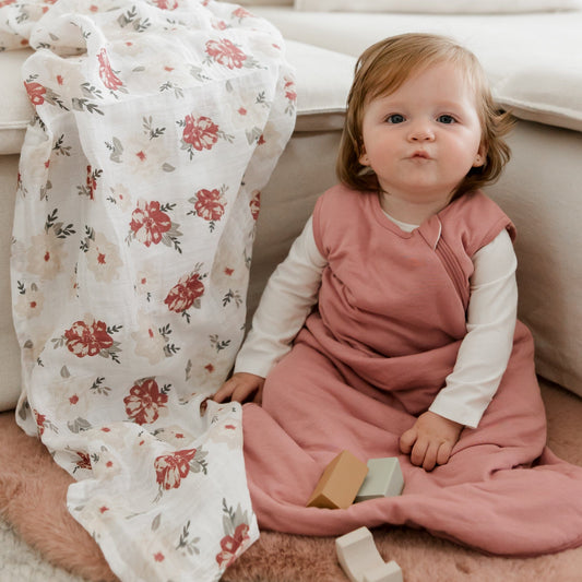 Cotton muslin swaddle - Roses