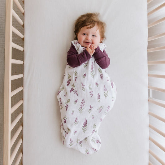 Cotton muslin sleep sack - Lavender (0.7 tog)