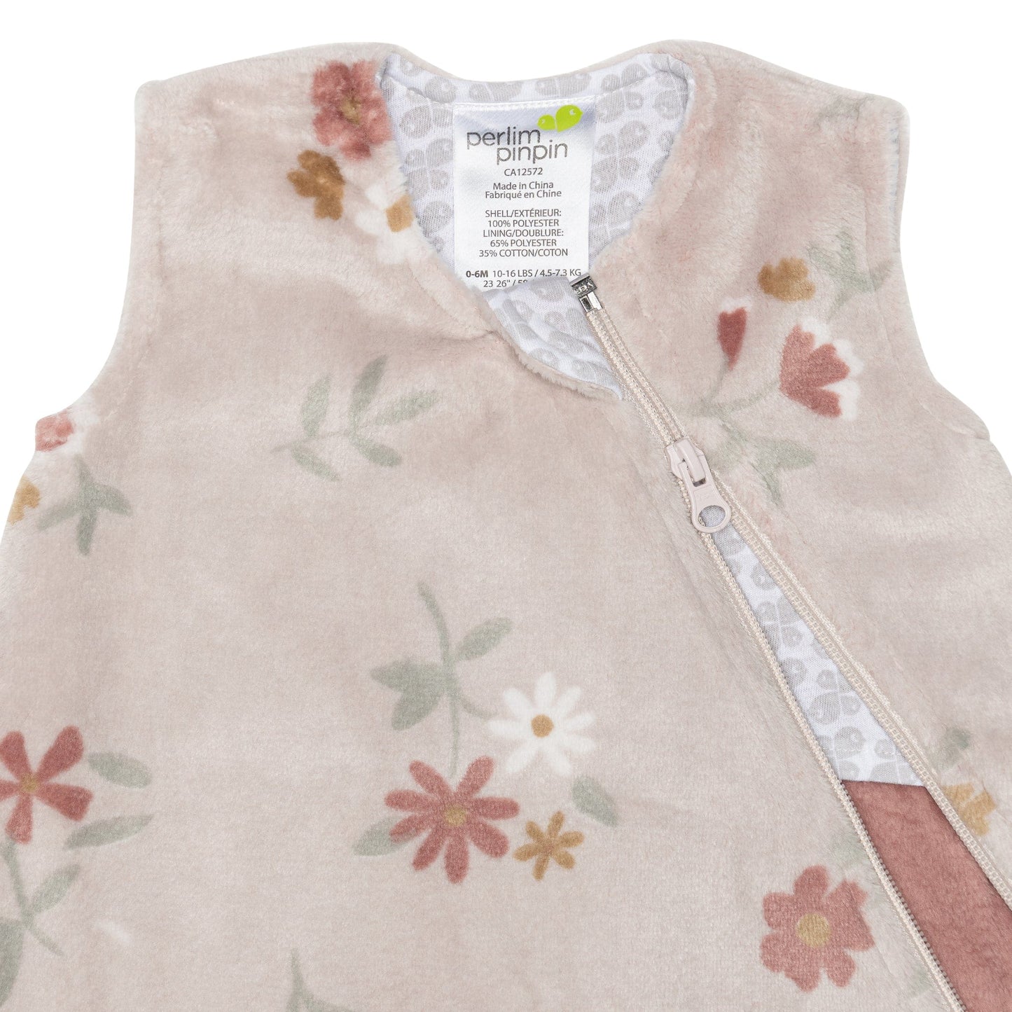 Sac de nuit en peluche - Floral (1.5 Togs)
