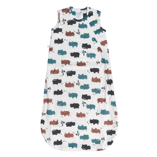 Quilted cotton sleep sack - Hippos (1.0 tog)