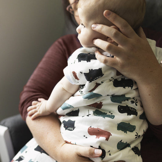 Quilted cotton sleep sack - Hippos (1.0 tog)