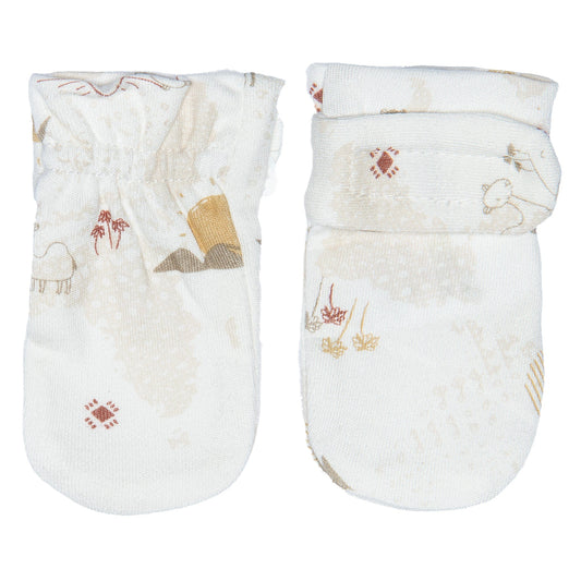 Newborn bamboo scratch mittens - Desert
