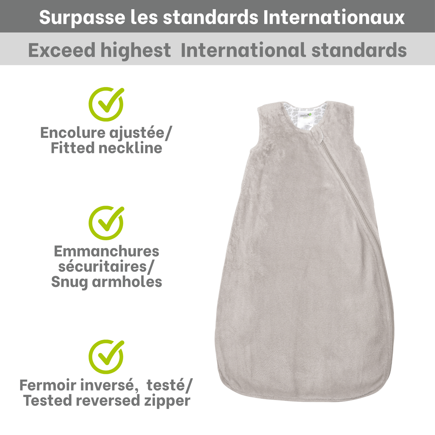 Sac de nuit en peluche - Taupe uni (1.5 Togs)