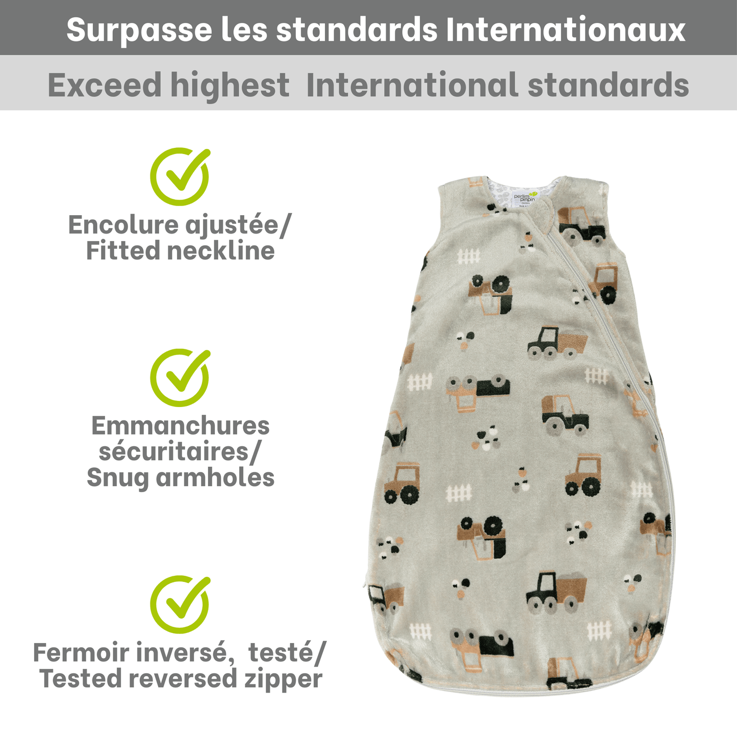 Sac de nuit en peluche - Tracteurs (1.5 Togs)