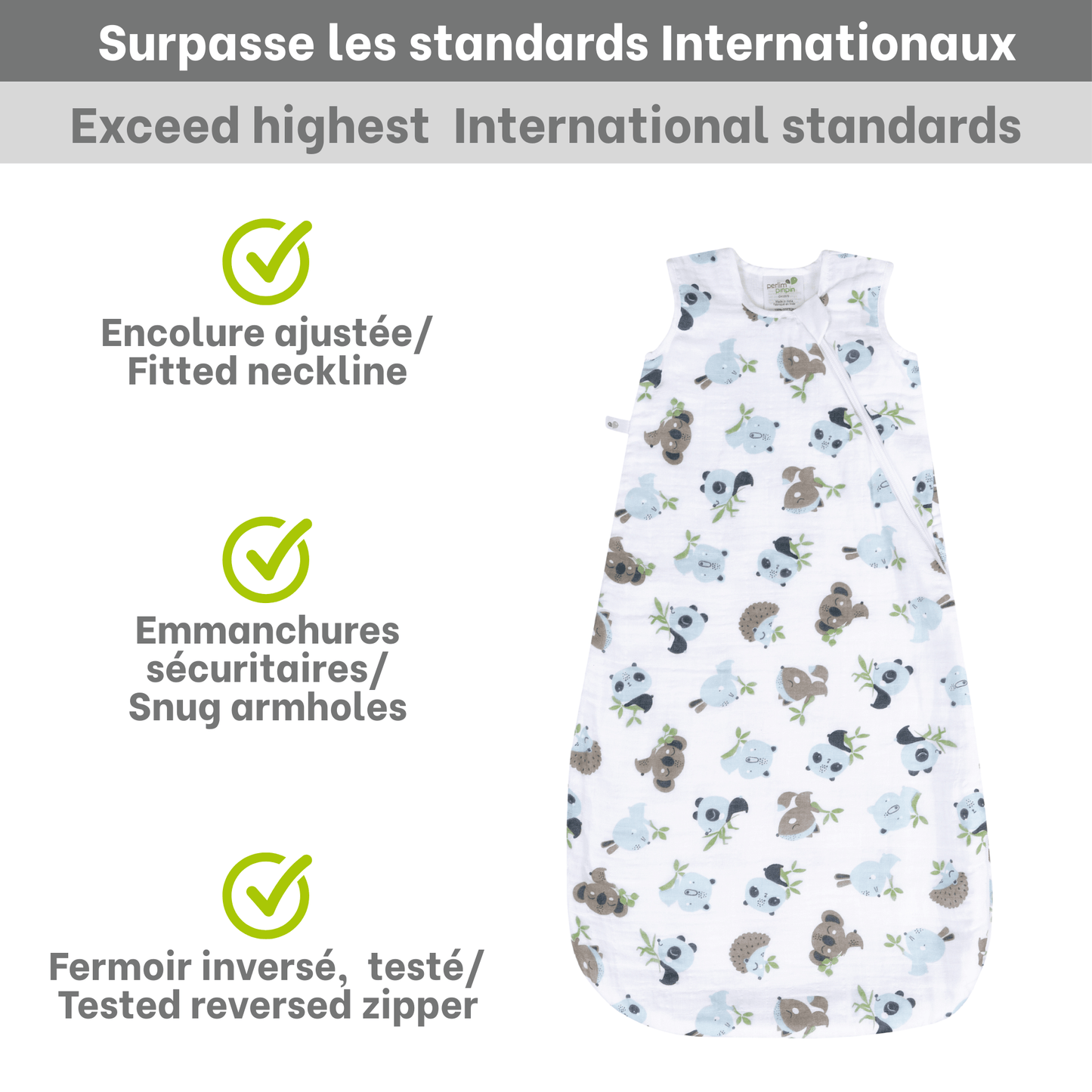 Cotton muslin sleep sack - Animals (0.7 tog)