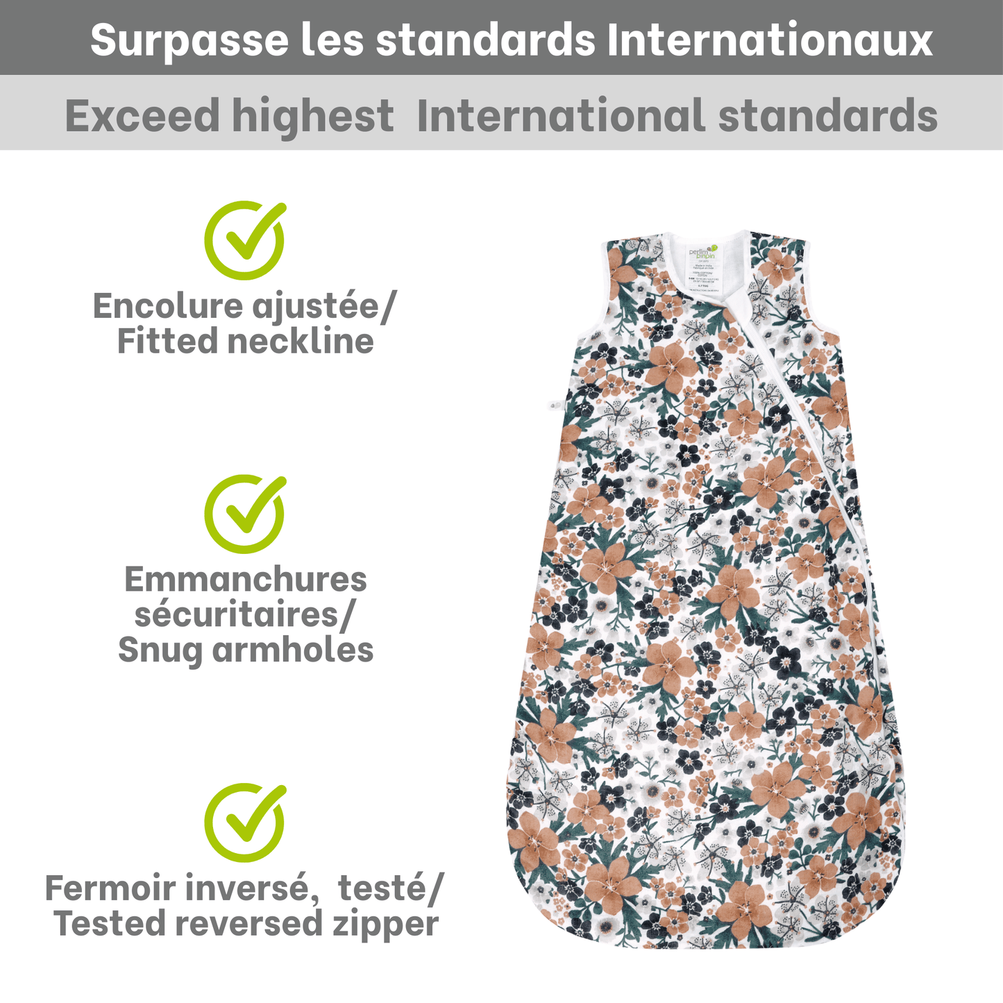 Sac de nuit mousseline de coton - Bouquet (0.7 tog)