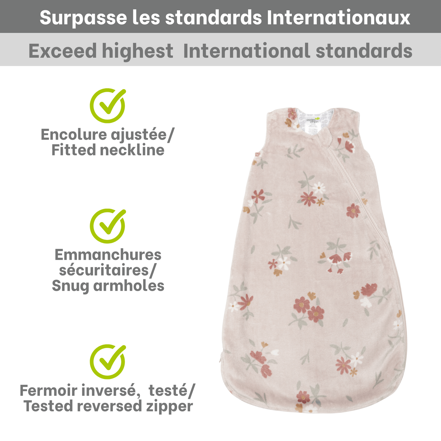 Sac de nuit en peluche - Floral (1.5 Togs)