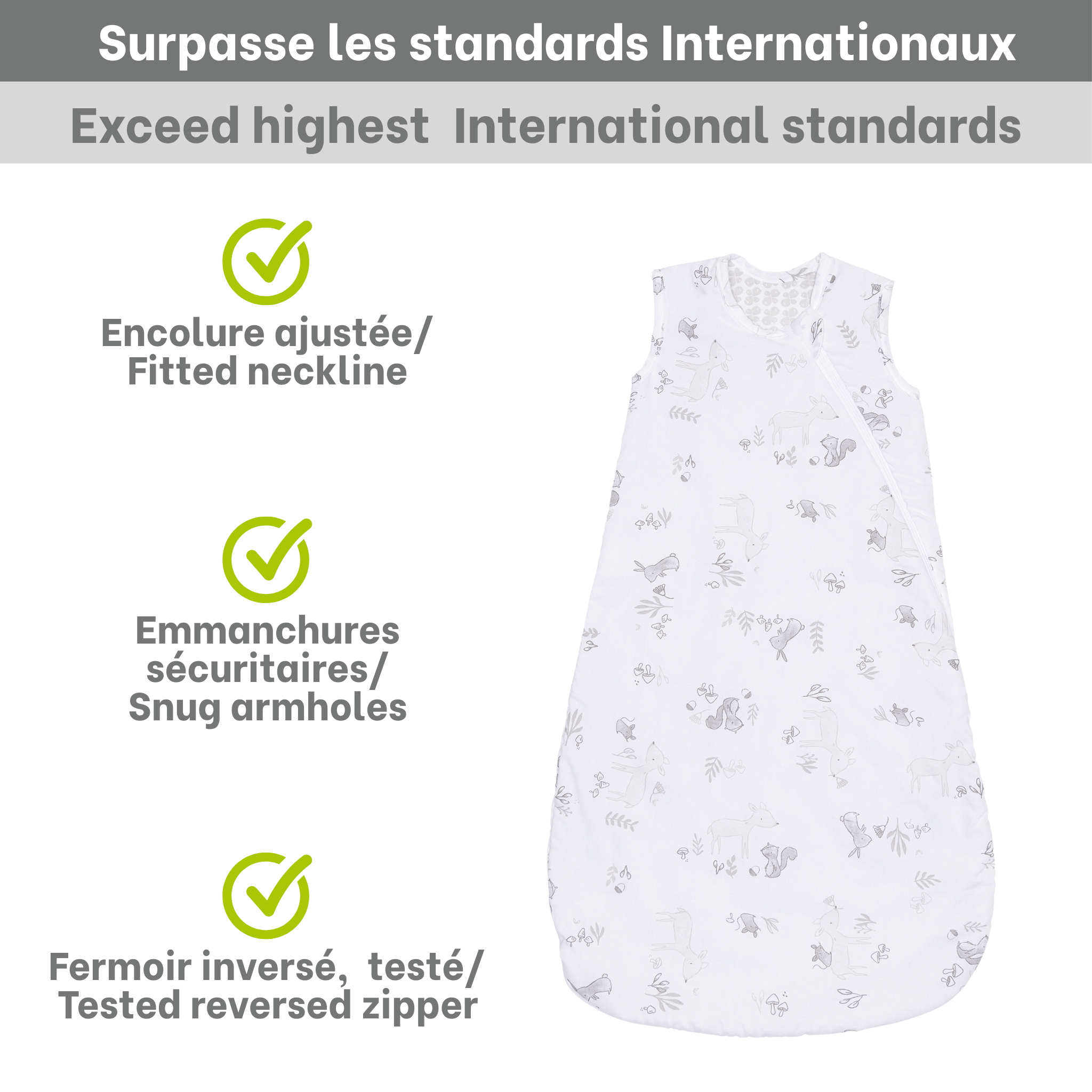 Woven cotton sleep bag - Forest (2.0 togs)