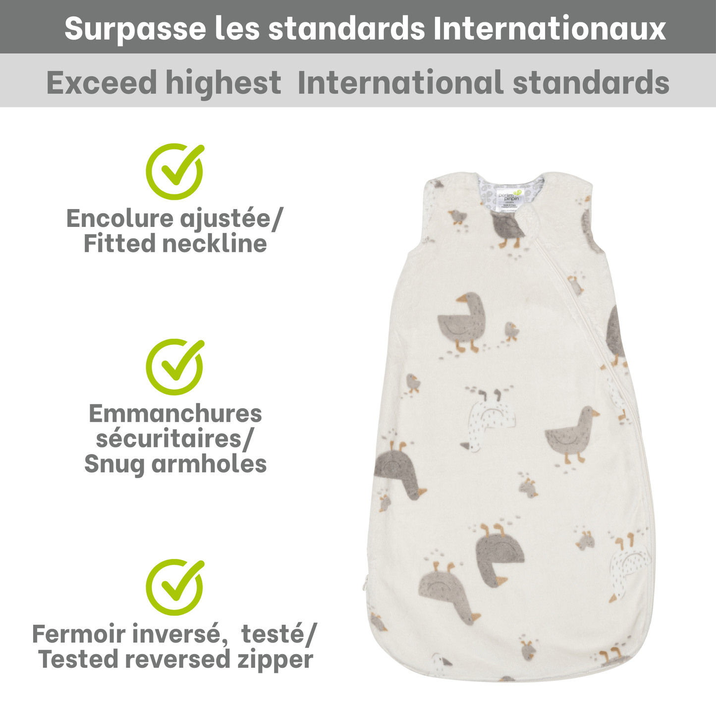 Sac de nuit en peluche - Oies (1.5 Togs)