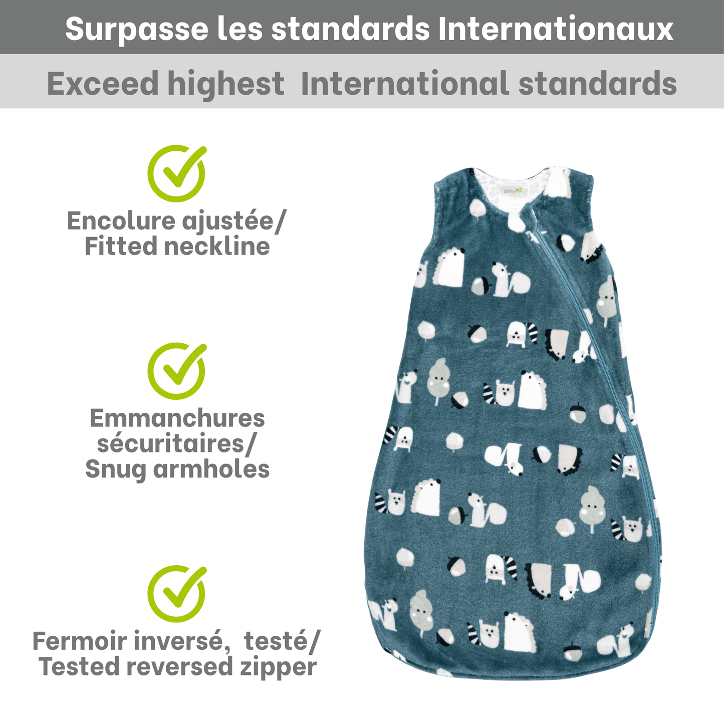 Sac de nuit en peluche - Animaux (1.5 Togs)